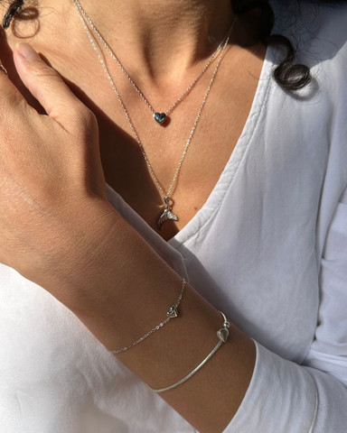 שרשרת לב כסף 925- Belle Necklace