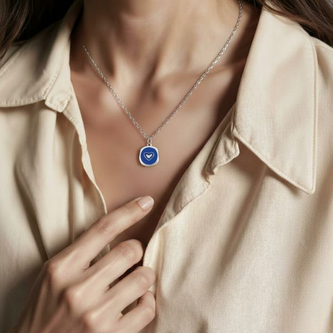 925 שרשרת לב כסף -Emma Necklace
