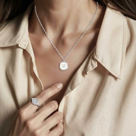 925 שרשרת לב כסף -Emma Necklace