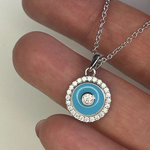 שרשרת עין כחולה כסף 925- Inbal Necklace