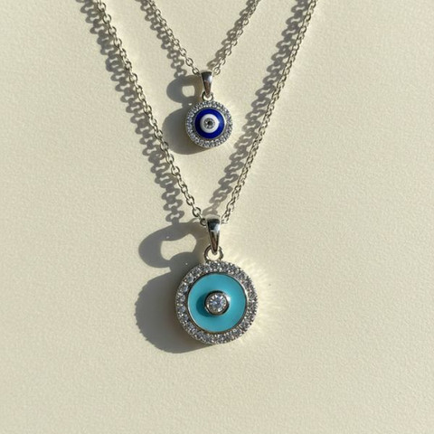 שרשרת עין כחולה כסף 925- Inbal Necklace