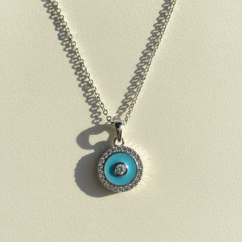 שרשרת עין כחולה כסף 925- Inbal Necklace