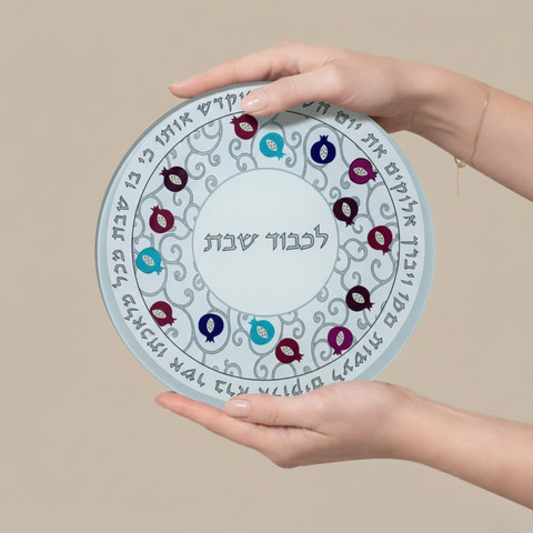 תחתיות לסיר חם מזכוכית בלתי שבירה בעיצוב יוקרתי דגם- Pomegranate Chic