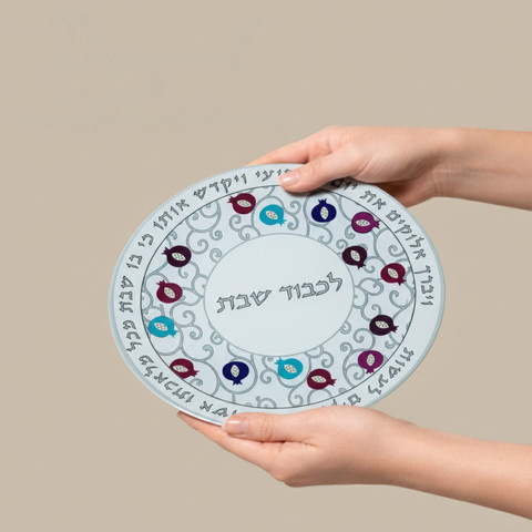 תחתיות לסיר חם מזכוכית בלתי שבירה בעיצוב יוקרתי דגם- Pomegranate Chic