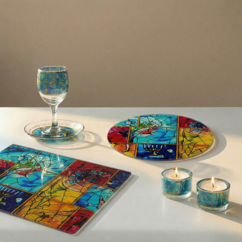 סט מעוצב ויוקרתי לשבת- דגם Chagall Blue