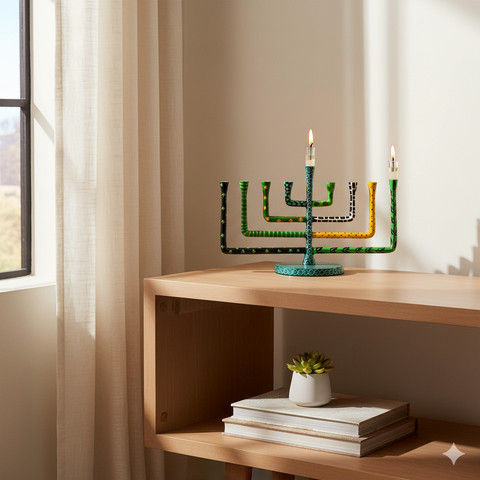 חנוכיה מרהיבה שתאיר את החג – מתאימה גם כפריט עיצובי או מתנה - דגם NOLA