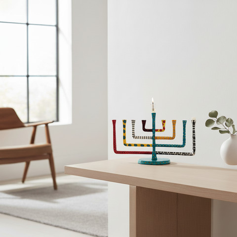 חנוכיה מרהיבה שתאיר את החג – מתאימה גם כפריט עיצובי או מתנה - דגם NOLA