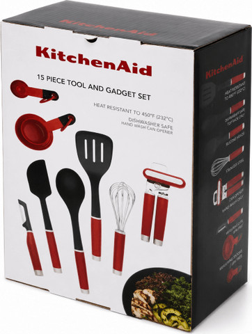 סט 15 אביזרי מטבח קיצנאייד KITCHENAID-אדום