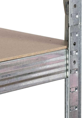 כוננית מתכת מגולוונת פינתית 5 מדפים MDF 70x40x180 מעמס 175 ק"ג למדף ( 2 ב-1)