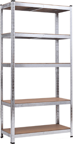 שלישיית כונניות מתכת מגולוונת 5 מדפים MDF 180×90×40 – עד 175 ק״ג למדף (2 ב - 1)