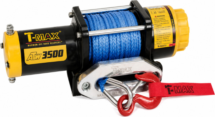 כננת משיכה 3500LBS 12V T-MAX חבל סינטטי לטרקטורון