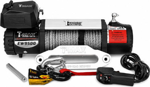 כננת משיכה 12V T-MAX דגם X-POWER-9500 חבל סינטטי