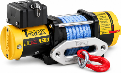 כננת משיכה 4500LBS 12V T-MAX לטרקטורון חבל סינטטי
