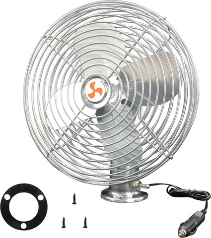 מאוורר לרכב 8 אינץ` 12V עם קליפס וסיבוב 360°