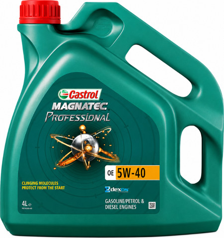 שמן מנוע 5W40 סינטטי מלא 4 ליטר | Castrol Magnatec Professional | API SN/CF | ACEA C3 | מתאים לבנזין ודיזל