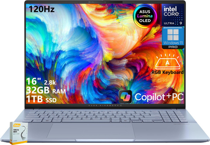 מחשב נייד Asus VivoBook S16 Core Ultra 9 285H 1TB