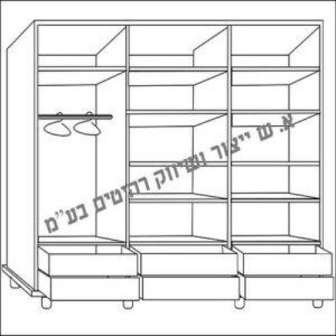 ארון פתיחה 6 דלתות כולל 6 מגירות | דגם 322 - צבע סיבי משי