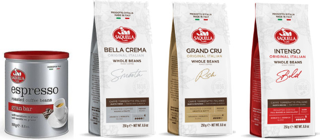 מיקס טעימות פולי קפה מבית Saquella Caffe