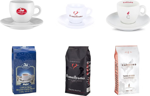 מיקס 3 ק"ג פולי קפה פרימיום מבית Saquella Caffe/Carraro/Primo Aroma