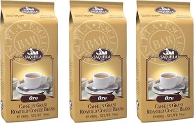 3 ק"ג פולי קפה אורו מבית Saquella Caffe