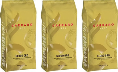 3 ק"ג פולי קפה גלובו אורו מבית Carraro
