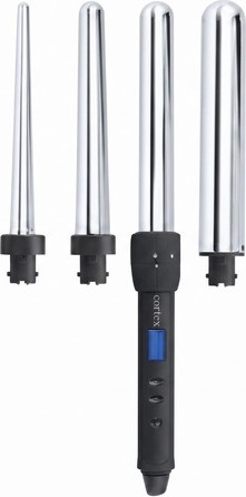 מסלסל שיער מקצועי 4 ב-1 65W עם ראשים מתחלפים כפפת הגנה תיק נשיאה ומארז מהודר Cortex