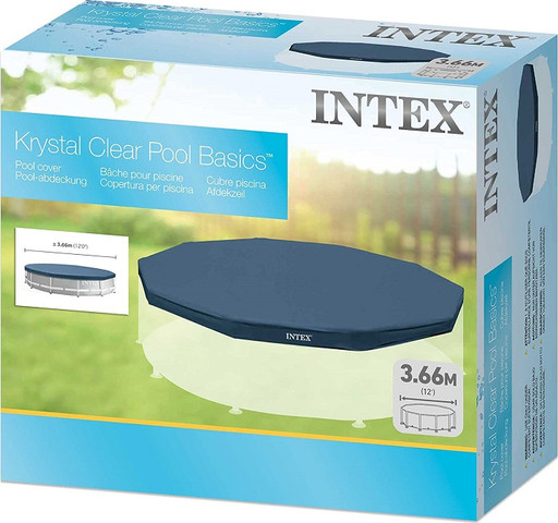 כיסוי עליון כחול INTEX לבריכה ביתית עגולה קוטר 366 דגם 28031