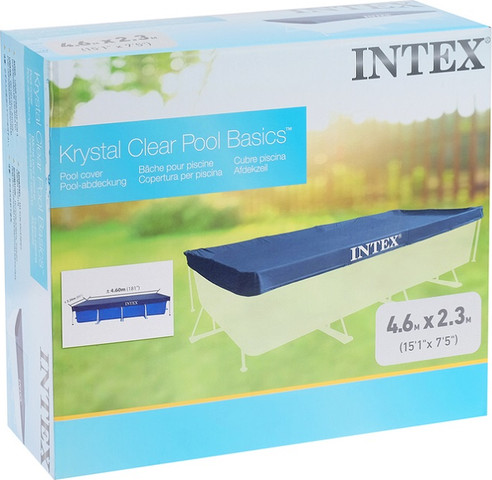 כיסוי עליון כחול INTEX לבריכת עמודים מלבנית 220*450 דגם 28039