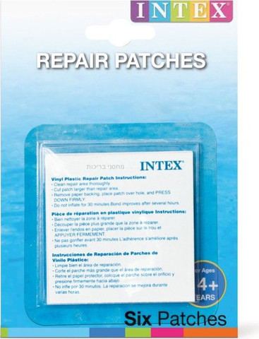 מדבקות פאטץ INTEX לתיקון בריכות מתנפחות ומתנפחים, דגם 59631