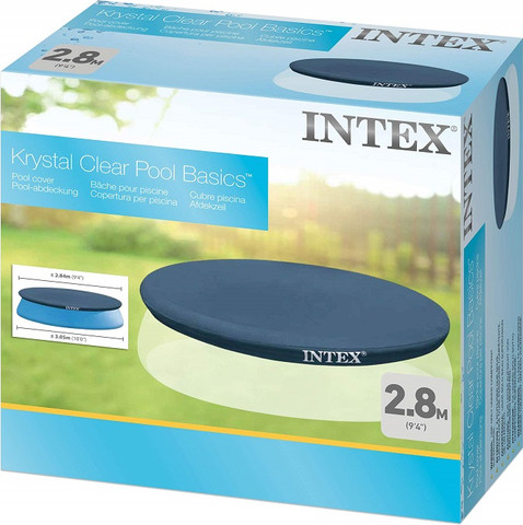 כיסוי עליון כחול INTEX לבריכה ביתית שפה מתנפחת (בריכת הקמה מהירה) עגולה קוטר 305 דגם 28021