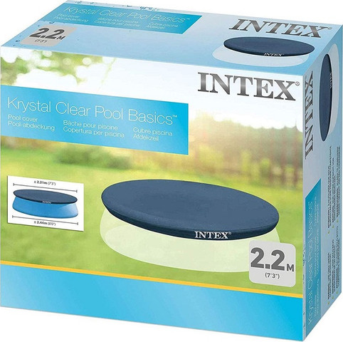 כיסוי עליון כחול INTEX לבריכה ביתית שפה מתנפחת (בריכת הקמה מהירה) עגולה קוטר 244 דגם 28020
