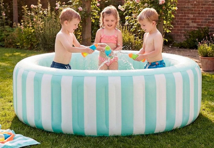 בריכת INTEX עגולה מתנפחת, בעיצוב קייצי ומרענן, מקט 56182