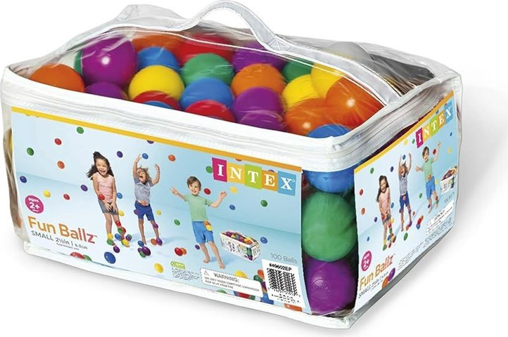 סט של 100 כדורי פלסטיק צבעוניים INTEX סדרת FUN BALLZ מקט 49602