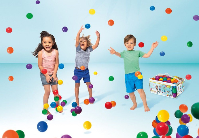 סט של 100 כדורי פלסטיק צבעוניים INTEX סדרת FUN BALLZ מקט 49602