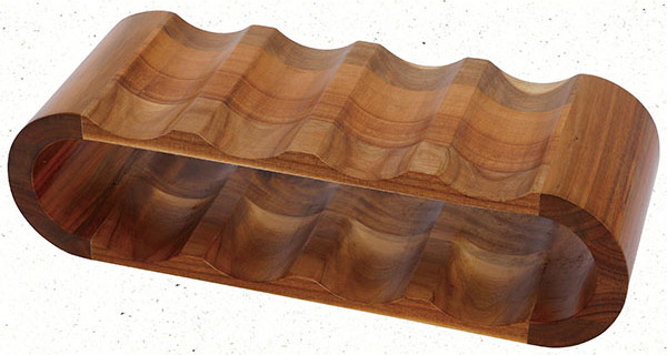 מעמד עץ ל-8 בקבוקי יין "Wine-Rack" מעץ Acacia איכותי