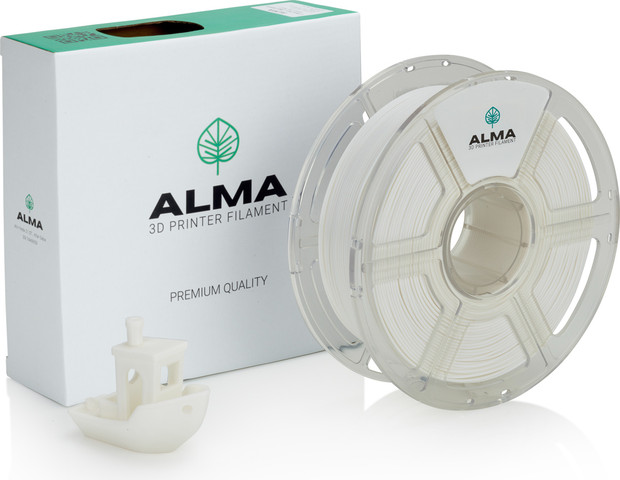 פילמנט איכותי מסוג +PLA מבית ALMA צבע לבן