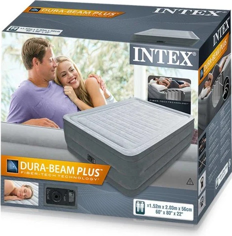מזרן מתנפח זוגי Queen Dura-Beam Plus עם משאבה מובנית 203*152*56 ס״מ | INTEX | מק״ט 64418 |