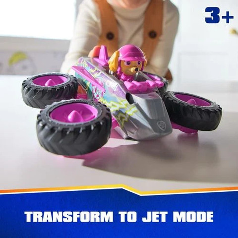 רכב הצלה גלגלי ענק ורוד משנה צורה לרחפת כולל דמות של סקיי 5461HP מבית מפרץ ההרפתקאות