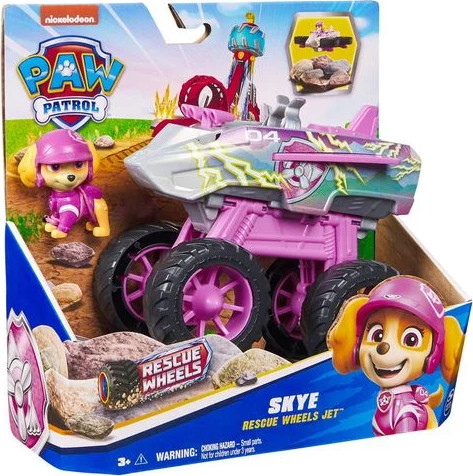 רכב הצלה גלגלי ענק ורוד משנה צורה לרחפת כולל דמות של סקיי 5461HP מבית מפרץ ההרפתקאות