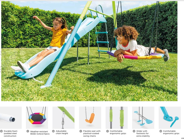 נדנדת ארבע חלקים ומגלשה 1.70 מטר לחצר לילדים 424*235*200 סמ 44152 מבית INTEX