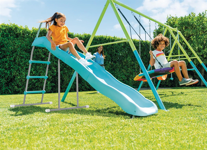 נדנדת ארבע חלקים ומגלשה לחצר לילדים 424*235*200 סמ 44151 מבית INTEX