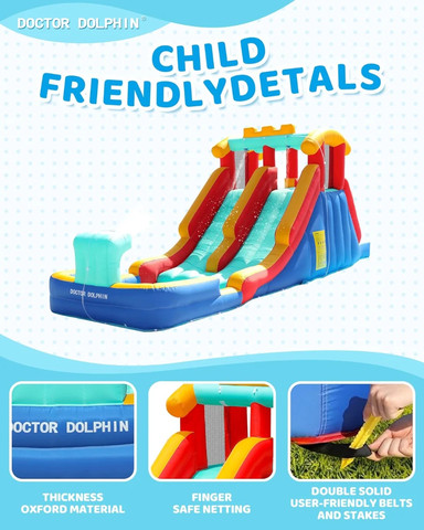 מתנפח מים עם מגלשה כפולה W73062 מבית Doctor Dolphin