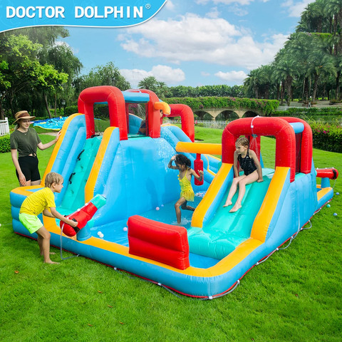 מתנפח מים ענק פלוס שתי מגלשות W73033 מבית Doctor Dolphin
