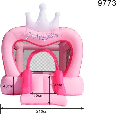 טירת הנסיכה המושלמת מתנפח לילדים ורוד HappyHop מקט 9773