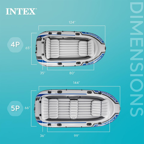 סירה מתנפחת אינטקס 4 EXCURSION כולל משוטים ומשאבה INTEX 68324
