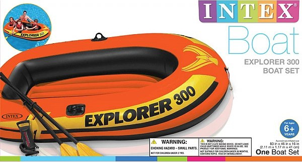 סירה מתנפחת ל 3 אנשים 300 Explorer דגם INTEX 58332