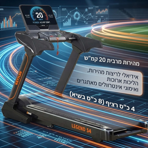 מסלול ריצה עוצמתי מתקפל 8 כ''ס AC Motor קטלר KETTLER Legend54