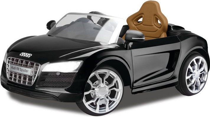 מכונית ממונעת לילדים 12V שחורה AUDI R8 כולל שלט BOBTOYS