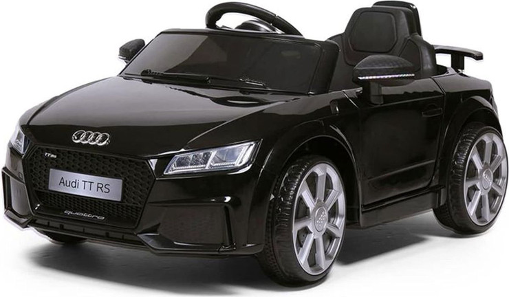 מכונית ספורט ממונעת לילדים 12V אאודי שחורה כולל שלט חכם BOBTOYS Audi TT RS