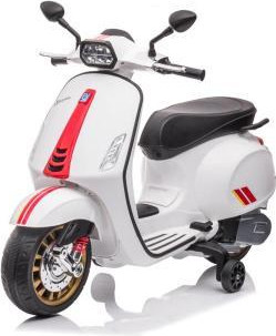 אופנוע ממונע וספה לילדים לבן BOBTOYS VESPA 6V